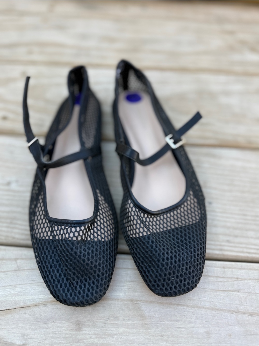 Sincerly Jules Black Mesh Mary Jane Flats